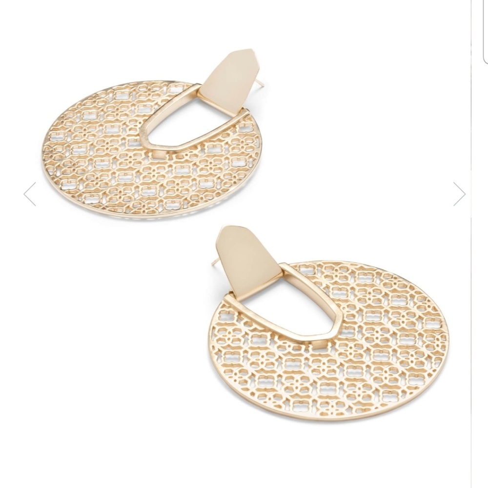 Diane Gold Statement Earrings In Gold Filigree